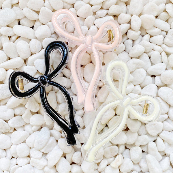 Annie Bow Hair Claw Set Of 3 - Exquisite Beauty