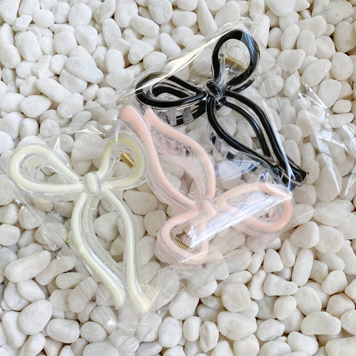 Annie Bow Hair Claw Set Of 3 - Exquisite Beauty