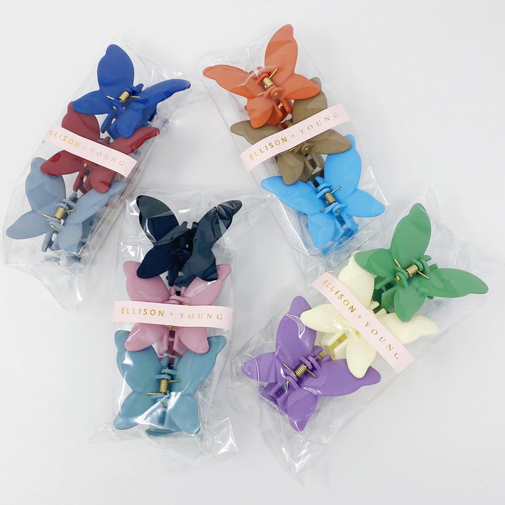 Trio of Butterflies Hair Claw Set - Exquisite Beauty