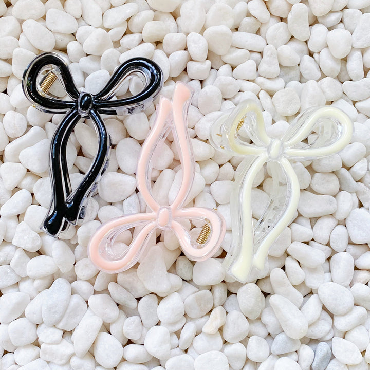 Annie Bow Hair Claw Set Of 3 - Exquisite Beauty