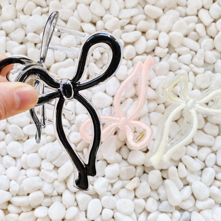 Annie Bow Hair Claw Set Of 3 - Exquisite Beauty