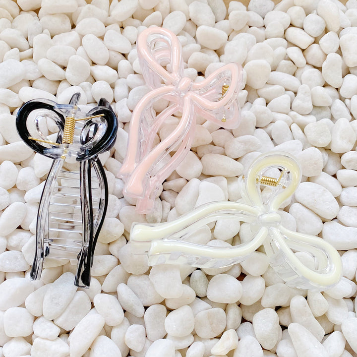 Annie Bow Hair Claw Set Of 3 - Exquisite Beauty