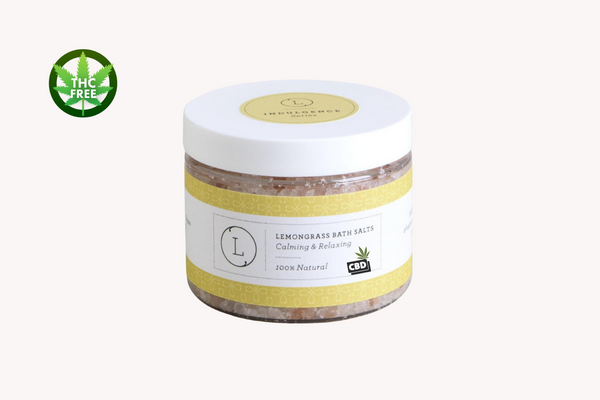 CBD Grapefruit Natural Bath Salt Soak with CBD. Made with Dead sea, Epsom and Himalayan salts (THC free) - Exquisite Beauty