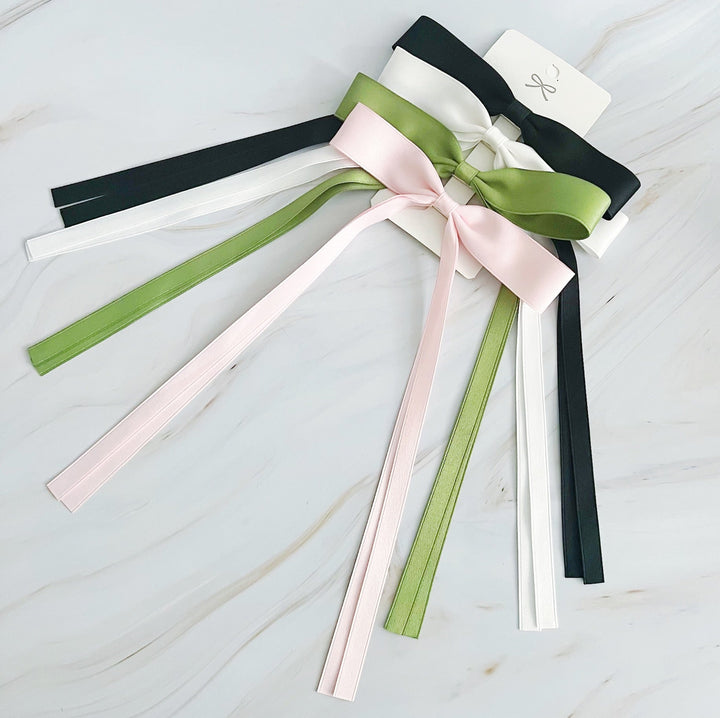 Ballerina Slim Bow Hair Clip Set Of 4 - Exquisite Beauty