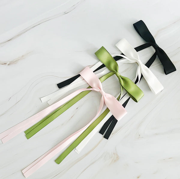 Ballerina Slim Bow Hair Clip Set Of 4 - Exquisite Beauty