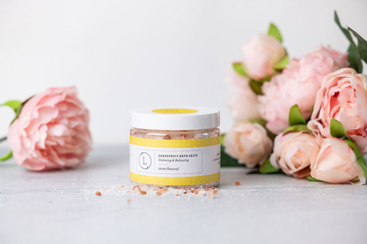 CBD Grapefruit Natural Bath Salt Soak with CBD. Made with Dead sea, Epsom and Himalayan salts (THC free) - Exquisite Beauty