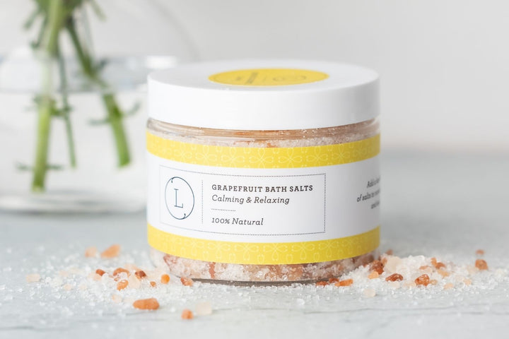 CBD Grapefruit Natural Bath Salt Soak with CBD. Made with Dead sea, Epsom and Himalayan salts (THC free) - Exquisite Beauty