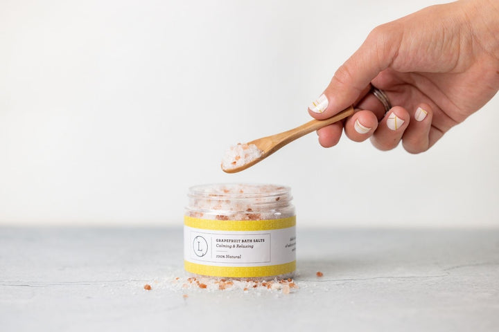 CBD Grapefruit Natural Bath Salt Soak with CBD. Made with Dead sea, Epsom and Himalayan salts (THC free) - Exquisite Beauty